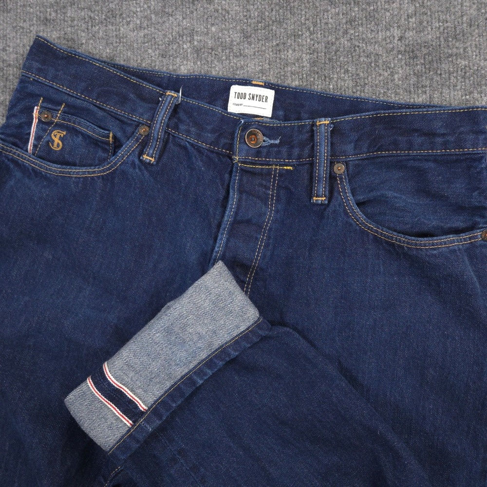Todd Snyder Jeans Mens 32X26* Blue Slim 12.5oz Cotton Selvedge Medium Wash Denim